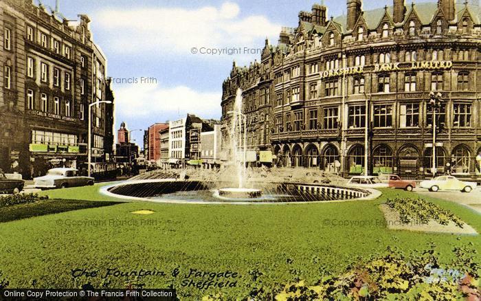 Photo of Sheffield, The Fountain And Fargate c.1960
