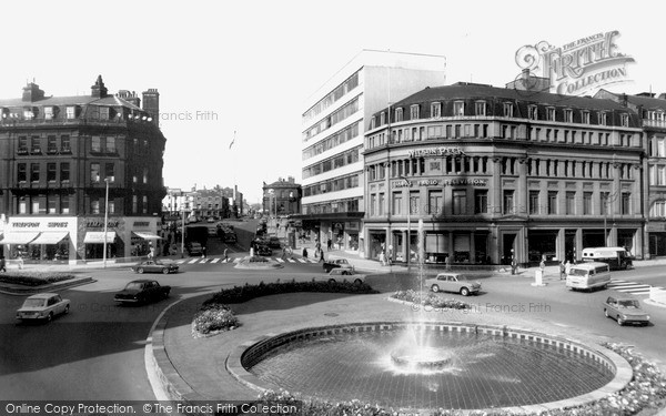 Photo of Sheffield, The Fountain Looking Towards Barker's Pool c.1965