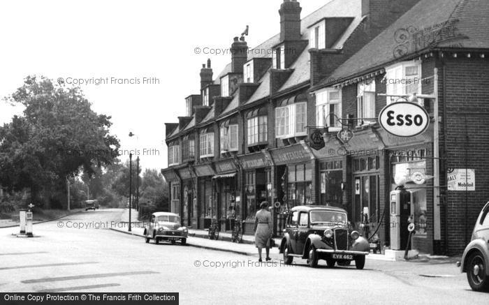Photo of Shenfield, Parade Of Shops And Filling Station c.1955