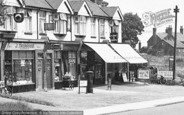 Photo of Shenfield, Shops, Chelmsford Road c.1955