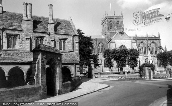 Photo of Sherborne, Abbey And Almshouses c.1955