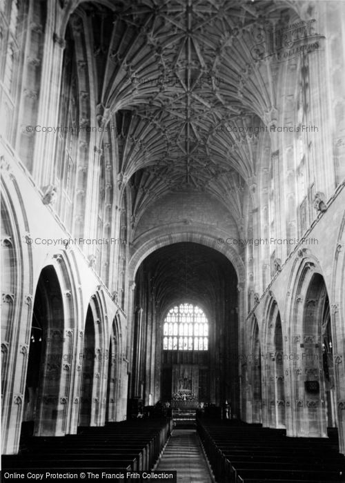 Photo of Sherborne, Abbey Interior Showing Fan Vaulting Roof c.1955