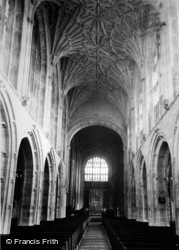 Abbey Interior Showing Fan Vaulting Roof c.1955, Sherborne