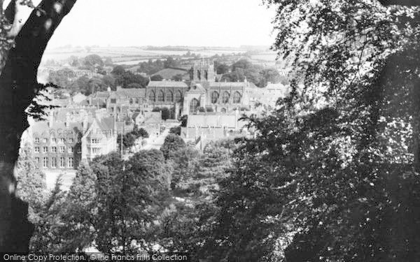 Photo of Sherborne, The Abbey From The Slopes c.1960