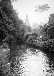 Church And River Tillingbourne c.1937, Shere