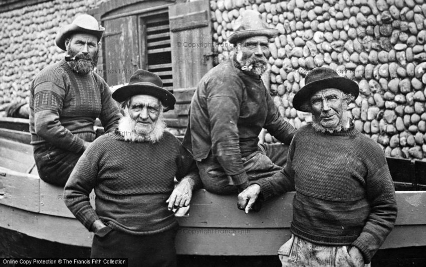 Sheringham, Fishermen in their Gansies c1900