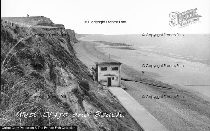 Photo of Sheringham, West Cliffs And Beach c.1955