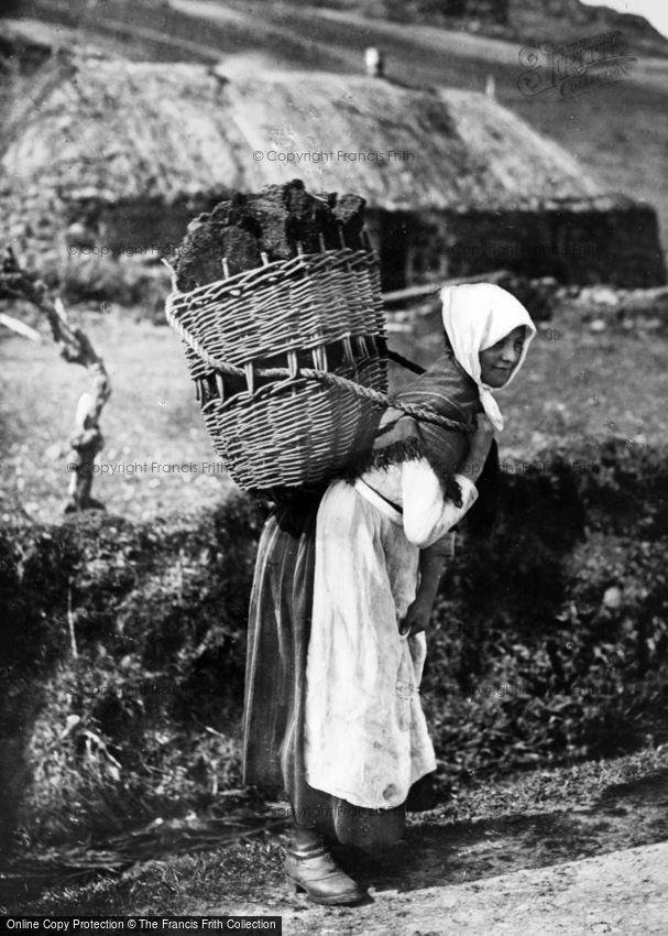 Shetland, Lady Carrying Peat 1890