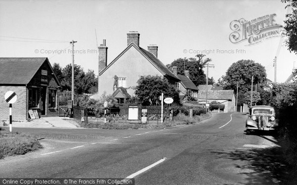 Photo of Shillingstone, Post Office and Main Road c1955