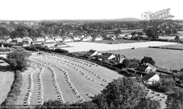 Photo of Shillingstone, View Of The Village And Harvest Field c.1955