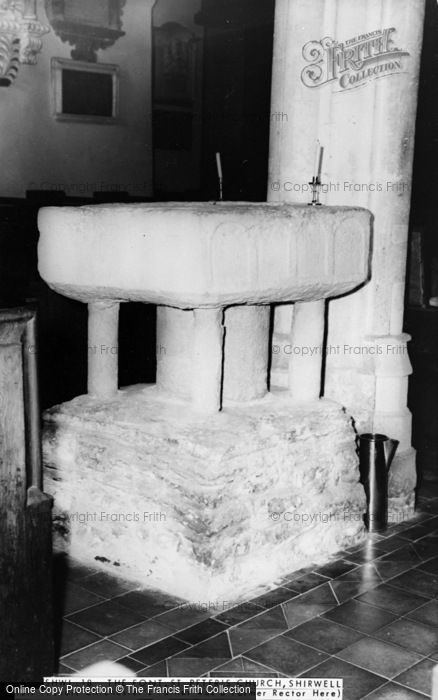 Photo of Shirwell, St Peter's Church, Font c.1965
