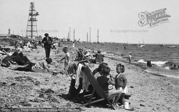 Photo of Shoeburyness, Family On East Beach c.1955