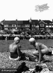 Shoreham-By-Sea, Bathers At Kingston Beach c.1960, Shoreham-By-Sea