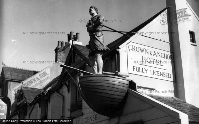 Photo of Shoreham By Sea, Figurehead, Crown And Anchor Hotel c.1955