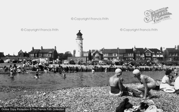 Photo of Shoreham By Sea, Kingston Beach And Kingston Buci Lighthouse c.1960