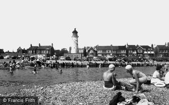 Shoreham-by-Sea, Kingston Beach and Kingston Buci Lighthouse c1960