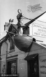 Shoreham-By-Sea, The Figurehead, Crown And Anchor Hotel c.1955, Shoreham-By-Sea