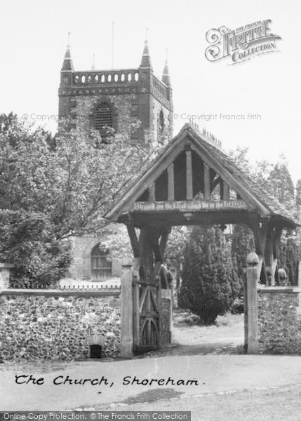 Photo of Shoreham, St Peter And St Paul's Church And Lychgate c.1960