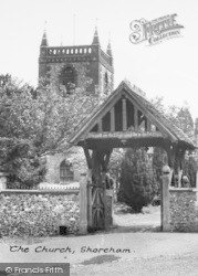 St Peter And St Paul's Church And Lychgate c.1960, Shoreham