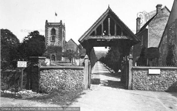 Photo of Shoreham, The Church And Lychgate c.1955
