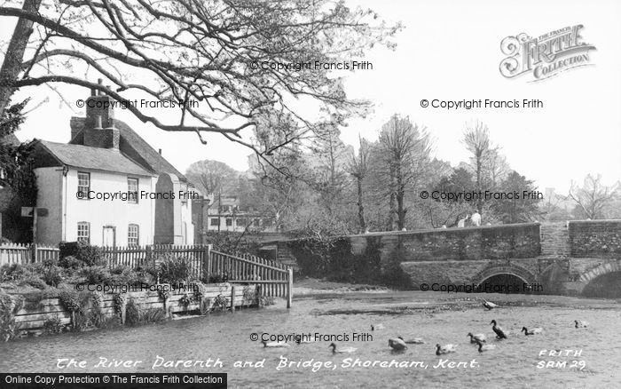 Photo of Shoreham, The River Darenth And Bridge c.1955