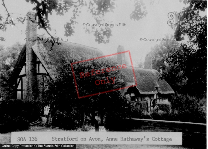 Photo of Shottery, Anne Hathaway's Cottage c.1960