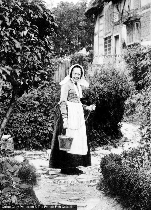 Photo of Shottery, Lady At Anne Hathaway's Cottage c.1890