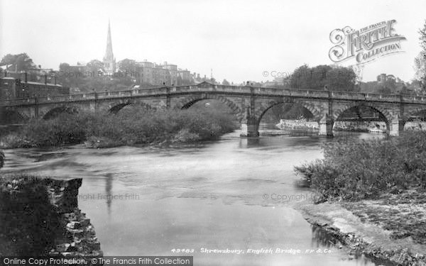 Photo of Shrewsbury, English Bridge 1903