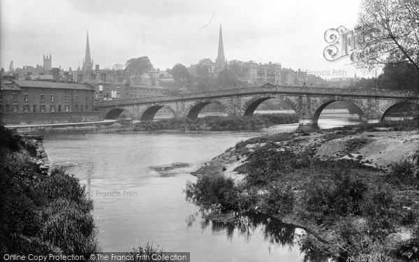Photo of Shrewsbury, English Bridge 1923