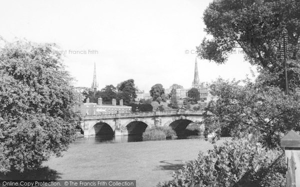 Photo of Shrewsbury, English Bridge c.1960