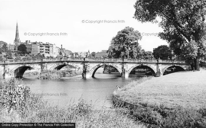 Photo of Shrewsbury, English Bridge c.1960