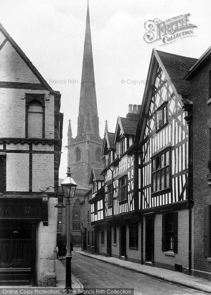 Photo of Shrewsbury, Jones' Mansion And St Alkmund's Church Spire 1911