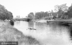 River And Kingsland Bridge c.1960, Shrewsbury