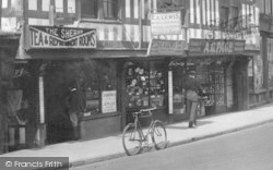 Shops Near The English Bridge 1931, Shrewsbury