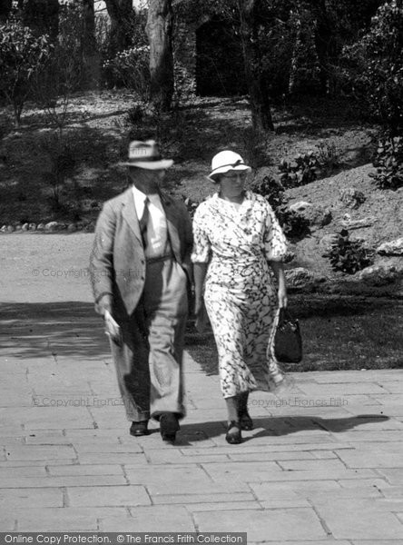 Photo of Sidmouth, A Couple In Connaught Gardens 1934