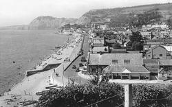 Beach And Esplanade From The Cliffs c.1955, Sidmouth