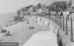 Beach And Esplanade Looking West c.1955, Sidmouth