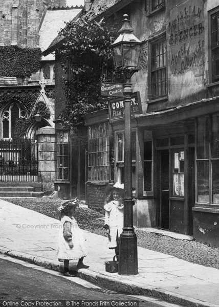 Photo of Sidmouth, Children In Church Street 1906