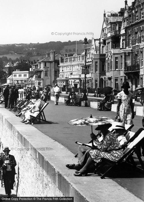 Photo of Sidmouth, Ladies With Parasol, The Esplanade 1934