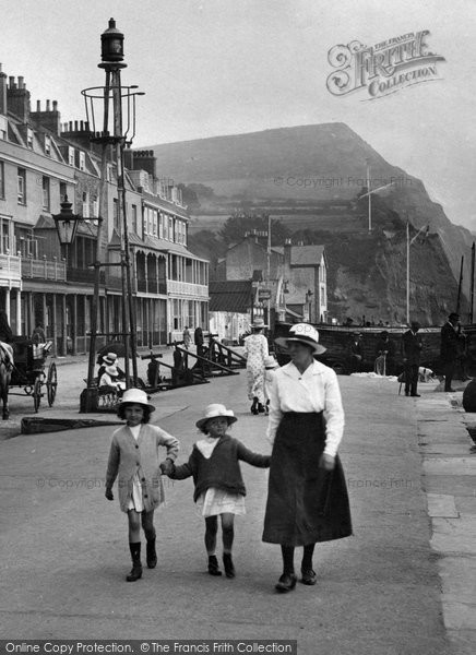 Photo of Sidmouth, Mother And Girls On The Esplanade 1918