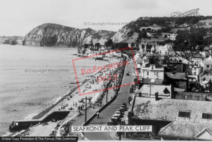 Photo of Sidmouth, Seafront And Peak Cliff c.1960