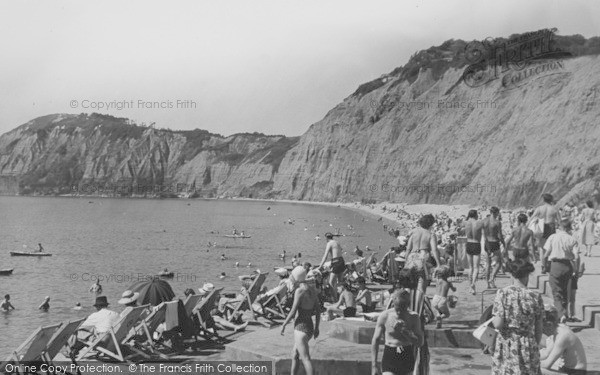 Photo of Sidmouth, The Bay From Jacob's Ladder c.1955