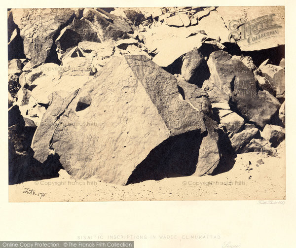 Photo of Sinai, Sinaitic Inscriptions In Wadee El Mukattab c.1860