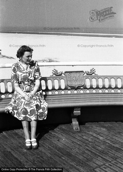 Photo of Skegness, A Woman On Pier Bench c.1952