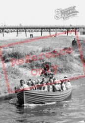 Boat Full Of People, The Waterway c.1955, Skegness