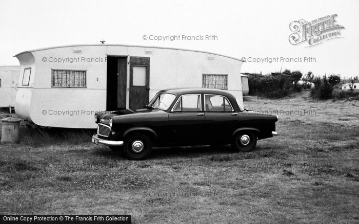 Photo of Skegness, Caravan And Standard Ensign 1959