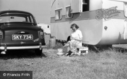 Caravan Site, Holidaymaker c.1959, Skegness