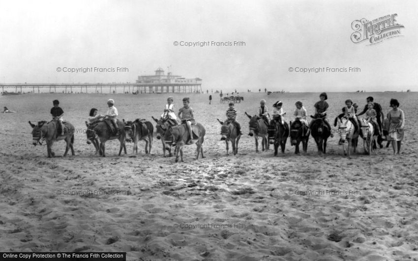 Skegness, Donkeys on the Beach and the Pier c1965