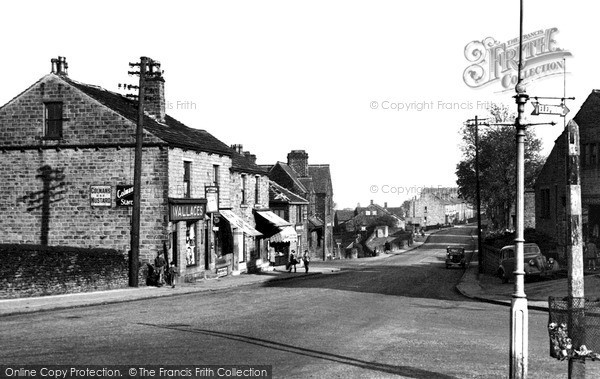 Photo of Skelmanthorpe, Commercial Road From Triangle c.1955
