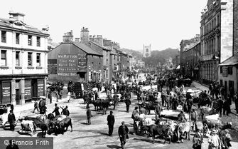 Skipton, Cattle Market in the High Street 1900